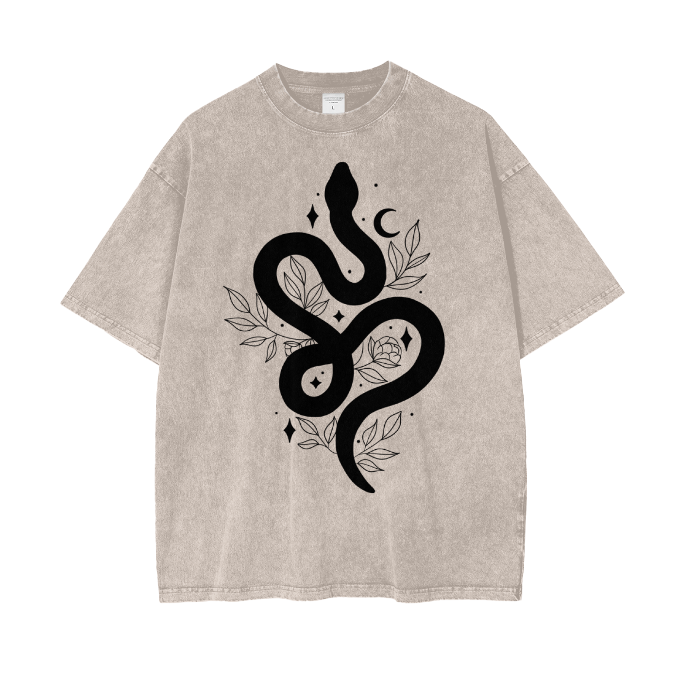 Snake Oversize Snow Washed T-Shirt