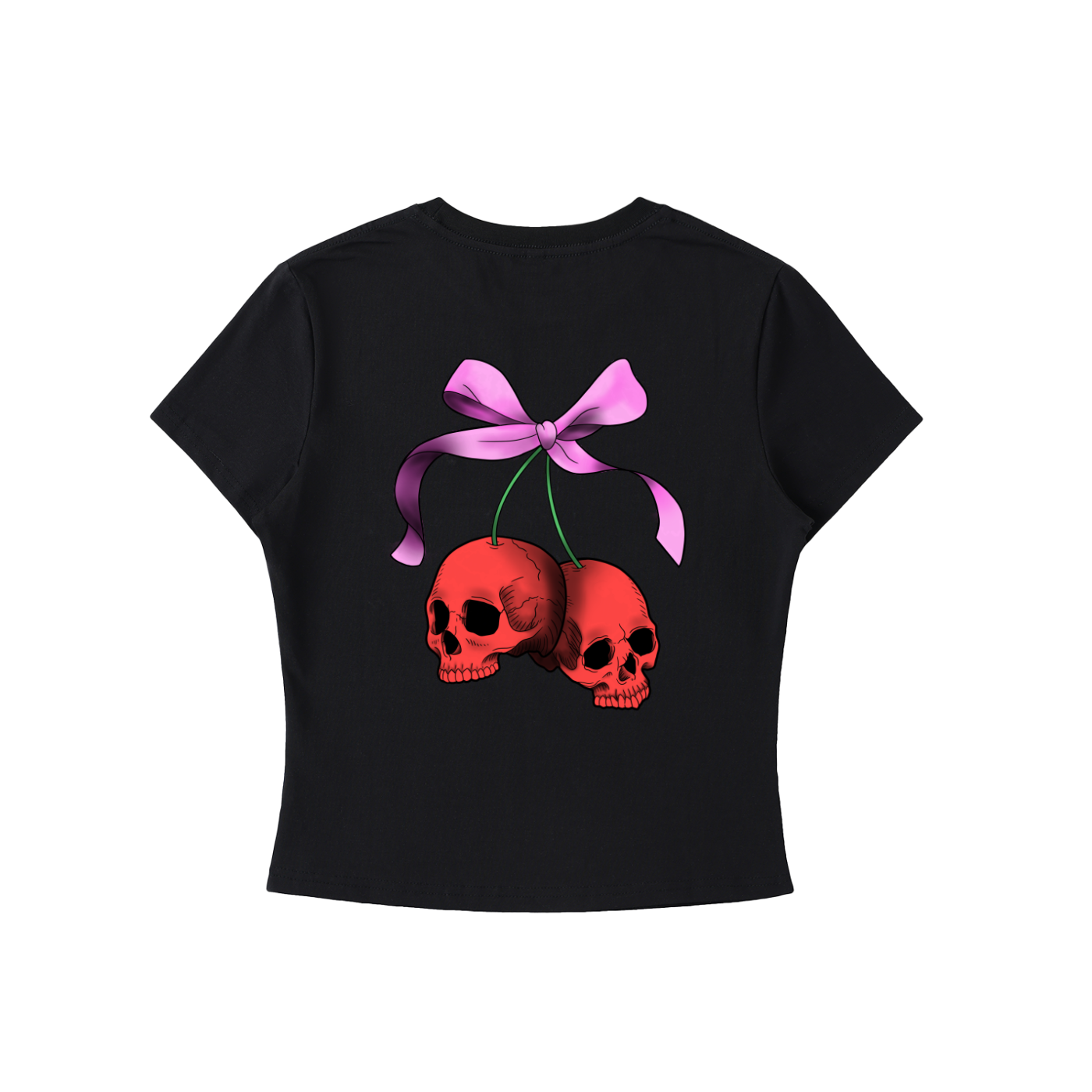 Skull Cherries Essential Bodycon Crewneck T-Shirt