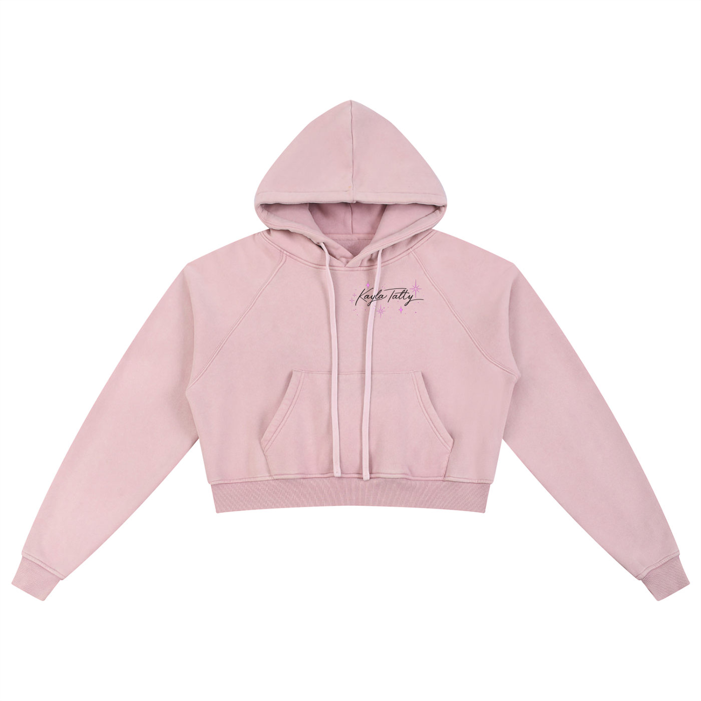 Butterfly Snow Washed Cropped Hoodie