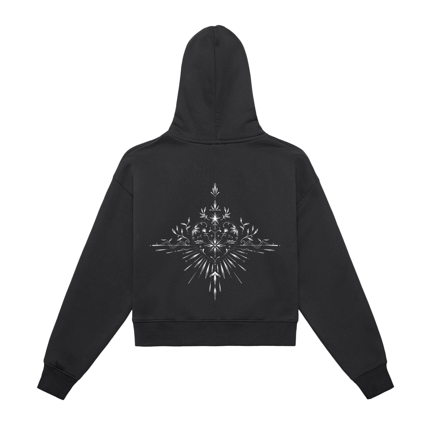 Romantic Heart Fleeced Zip-Up Cropped Hoodie