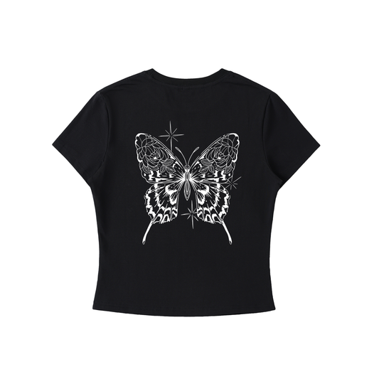 Butterfly Essential Bodycon Crewneck T-Shirt