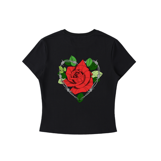 Barbed Wire Rose Essential Bodycon Crewneck T-Shirt